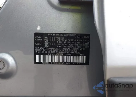 2024 Subaru Outback Onyx Edition from USA, damaged, VIN 4S4BTALC7R3133549